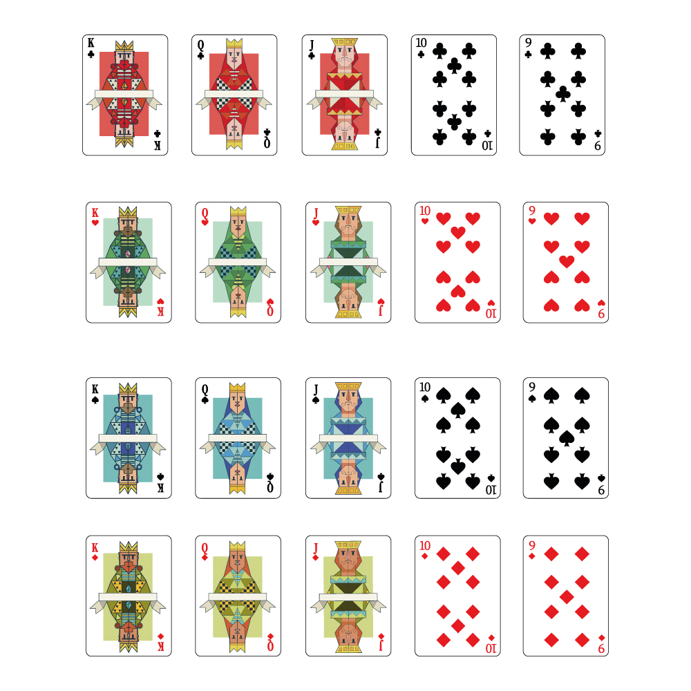 recto de jeu de carte personnalisé classique modèle symetrie